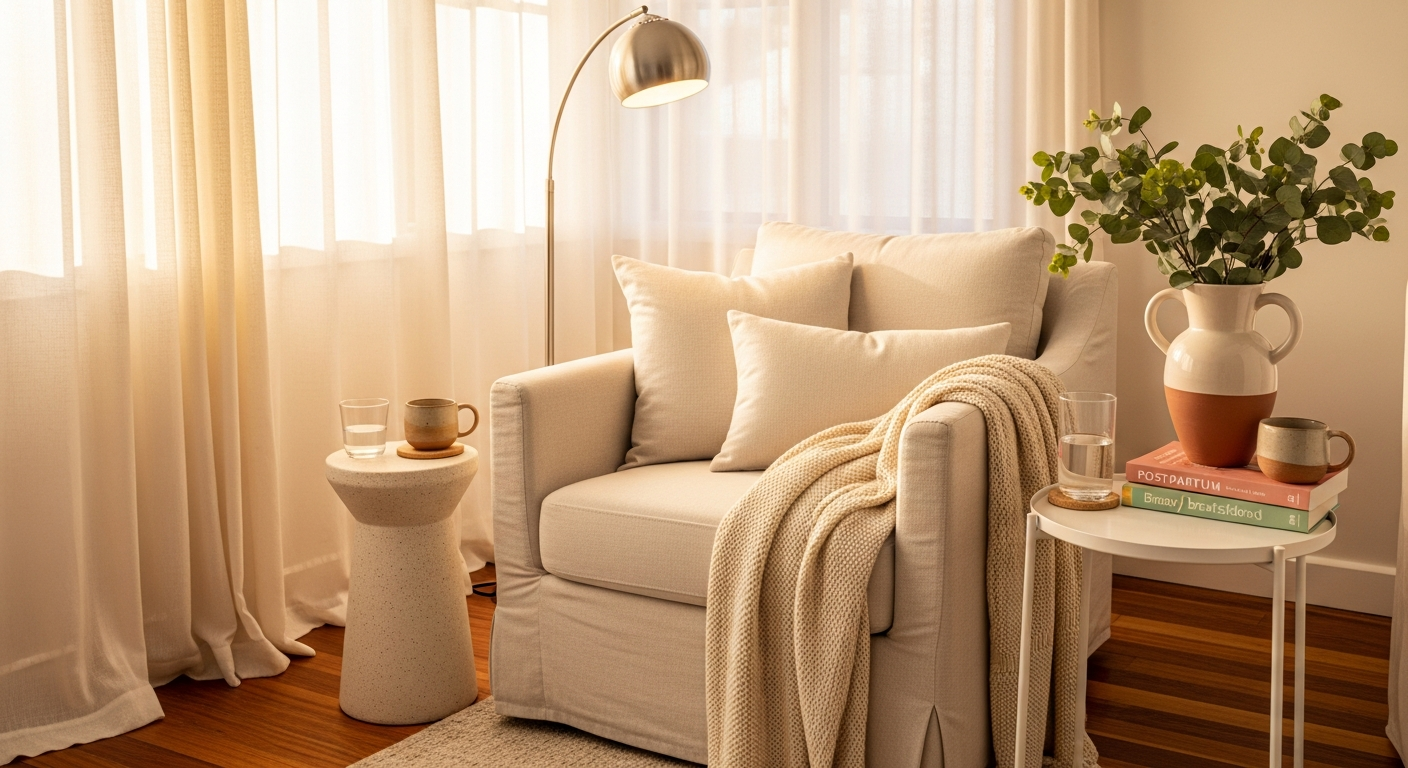 Nursing mother and newborn in tender breastfeeding moment